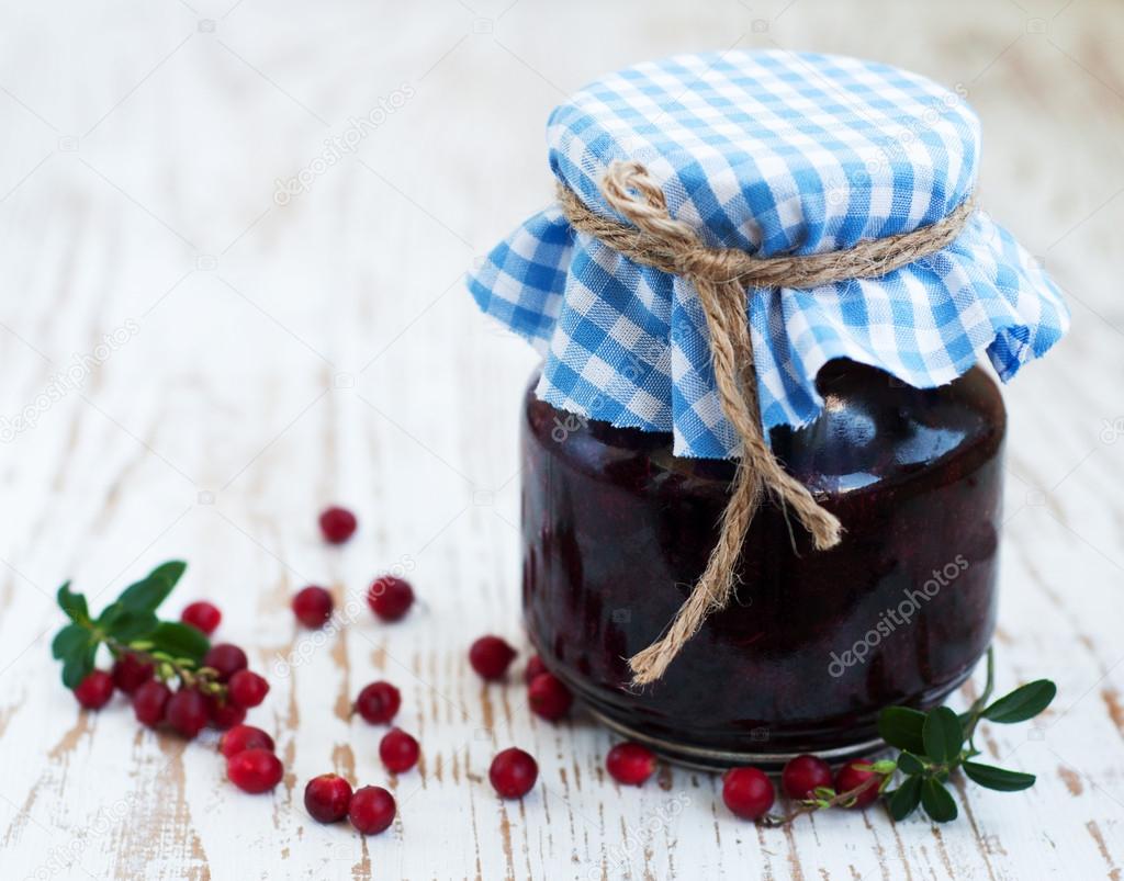 jar of cranberries jam