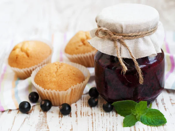 Zwarte krenten jam — Stockfoto