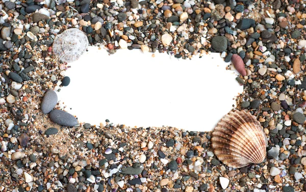 Blank paper on the beach sand — Stock Photo, Image