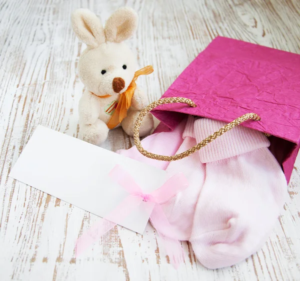 Newborn baby greeting — Stock Photo, Image