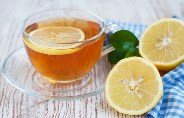 차, 레몬 슬라이스 — 스톡 사진