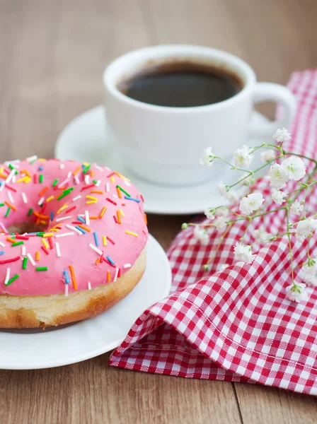 Café y Donut — Foto de Stock