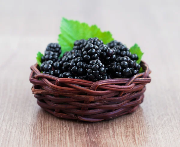 Korb voller Brombeeren — Stockfoto