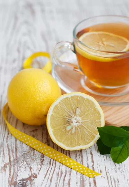 Fetta di tè e limone — Foto Stock