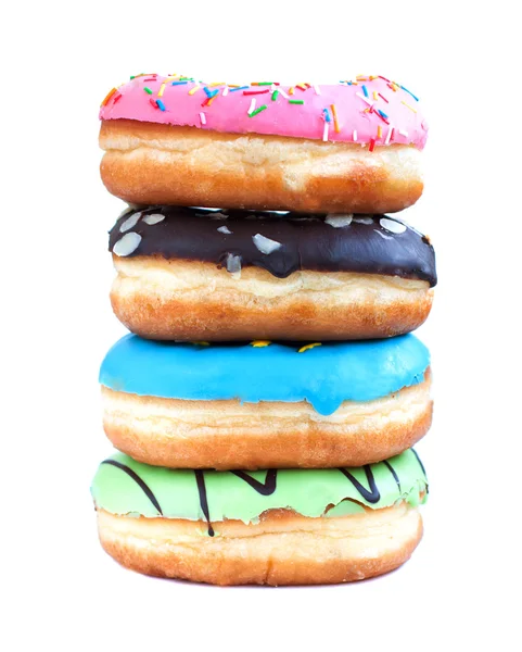 Стек свіжих, барвистих пончиків — стокове фото