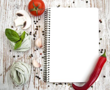 boş kağıt malzemeler ile yemek tarifleri için