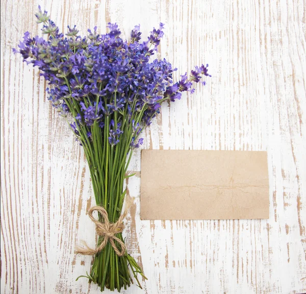 Lavender on vintage wood — Stock Photo, Image