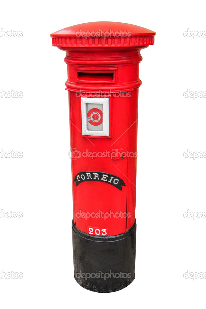 Portuguese red mail box isolated