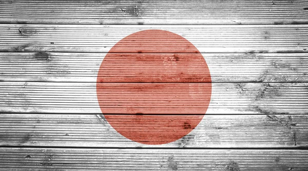 Drewno tekstura tło w kolorach flagi Japonii — Zdjęcie stockowe