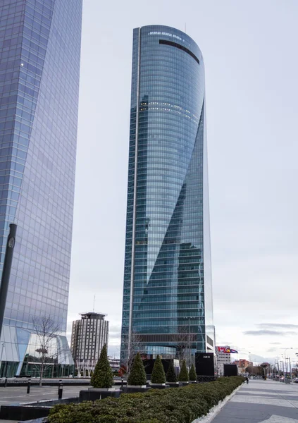Cuatro Torres Business Area (CTBA) building skyscrapers, in Madr — Stock Photo, Image