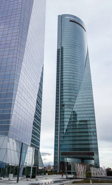 Cuatro Torres Business Area (CTBA) building skyscrapers, in Madr — Stock Photo, Image