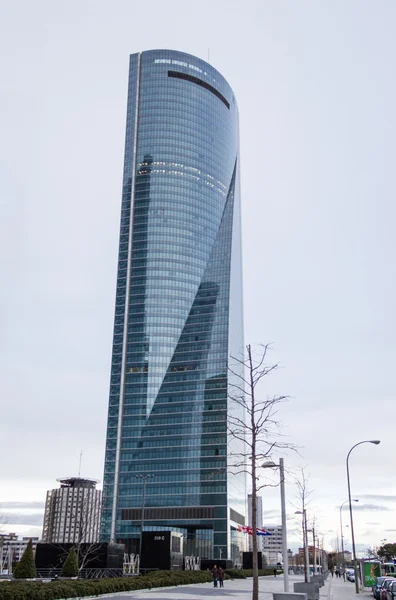 Cuatro torres business area (ctba) bygga skyskrapor, i Madrid — Stockfoto
