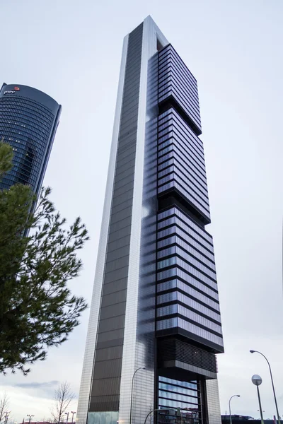 Cuatro Torres Business Area (CTBA) building skyscraper, in Madri — Stock Photo, Image