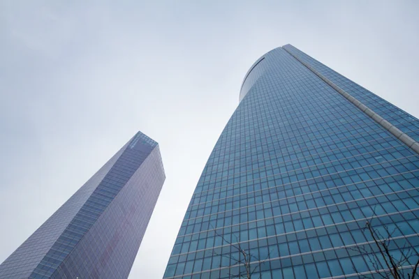 Cuatro Torres Business Área (CTBA) rascacielos, en Madr —  Fotos de Stock