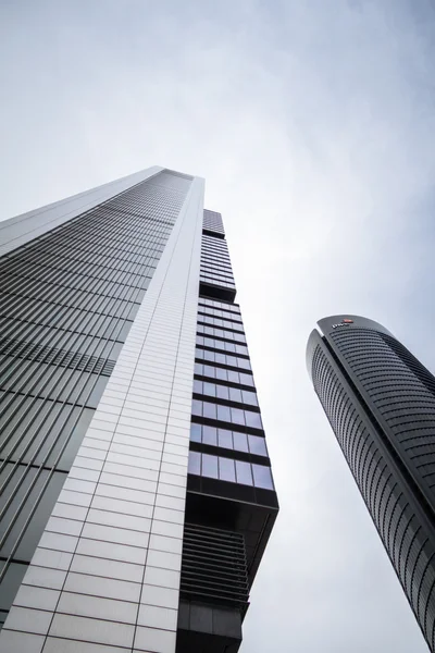 Cuatro Torres Business Area (CTBA) building skyscrapers, in Madr — Stock Photo, Image