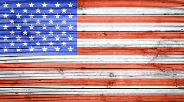 Fond de texture bois avec les couleurs du drapeau des États-Unis — Photo