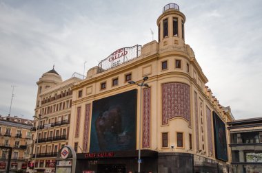 callao gran via street, Madrid, İspanya sinemalarda görünümünü