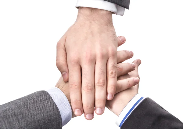 Команда бізнесу, що демонструє єдність з руками разом — стокове фото