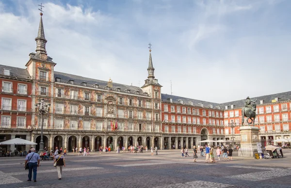 Central square of Plaza Mayor, in Madrid, Spain — Stock Photo, Image