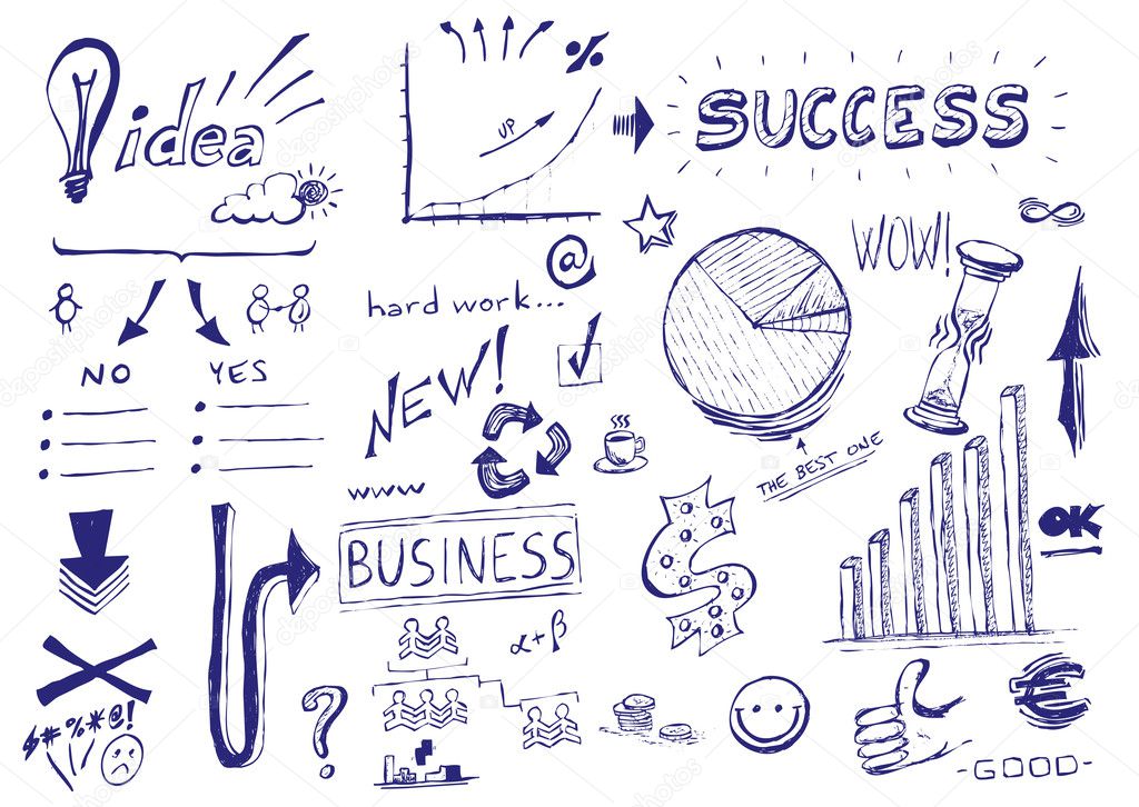 Hand drawn illustration: Business success