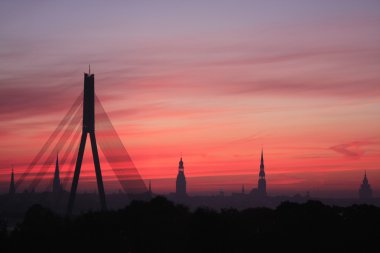 Riga şehrinin manzarası