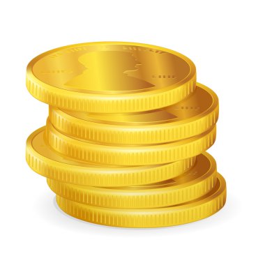 Stacks of gold coins, vector vector