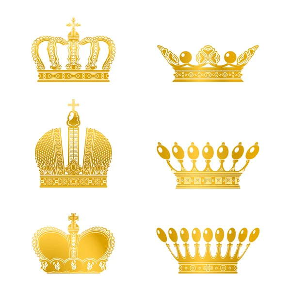 Crowns kümesi, vektör — Stok Vektör