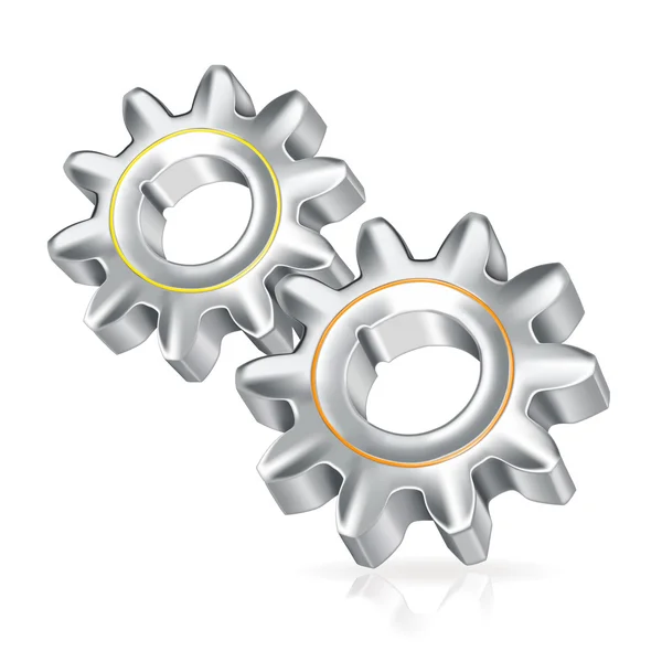 Two gears icon, icon — Stock Vector