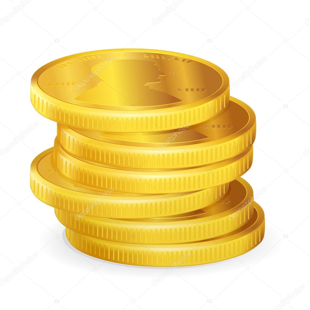 Stacks of gold coins, vector