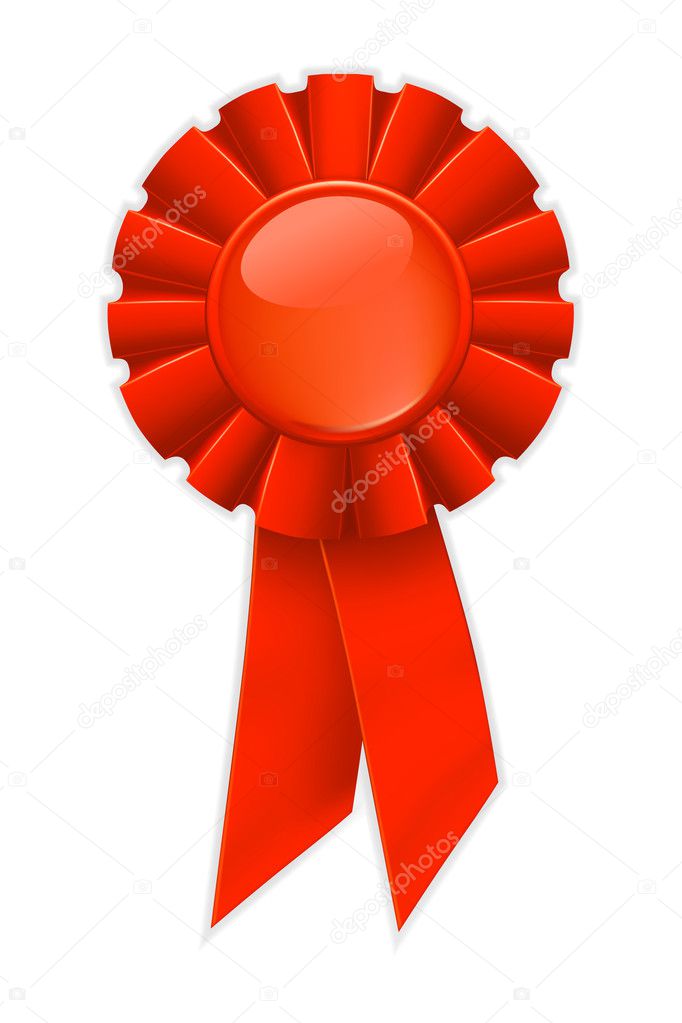First place red ribbon, vector
