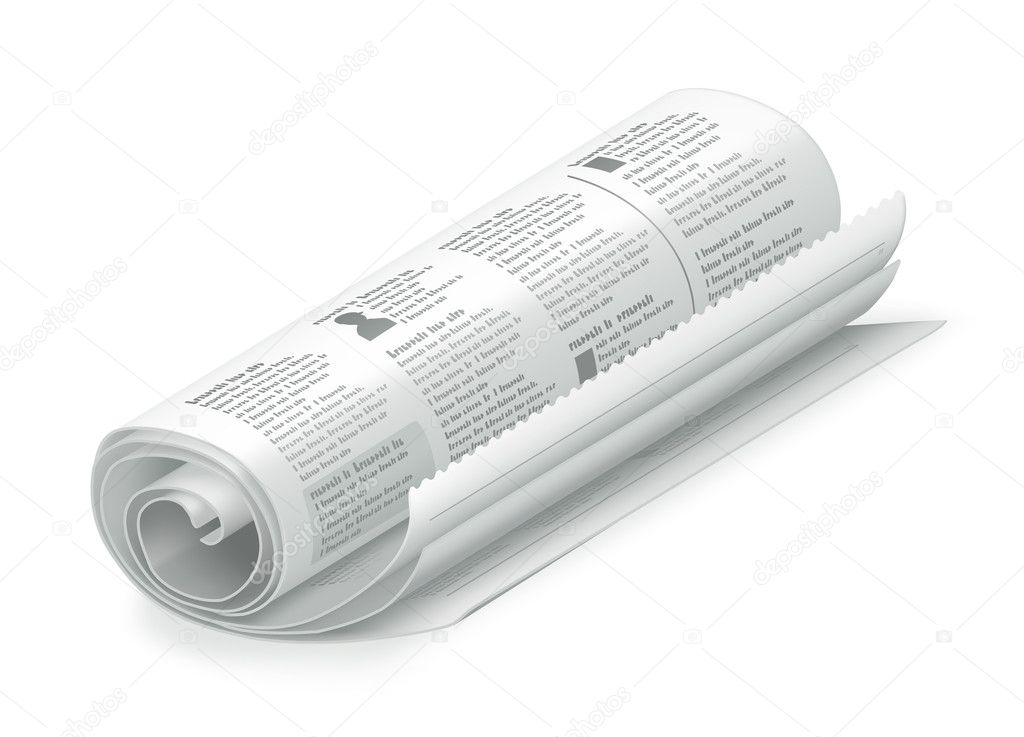 Rolled Newspaper, vector