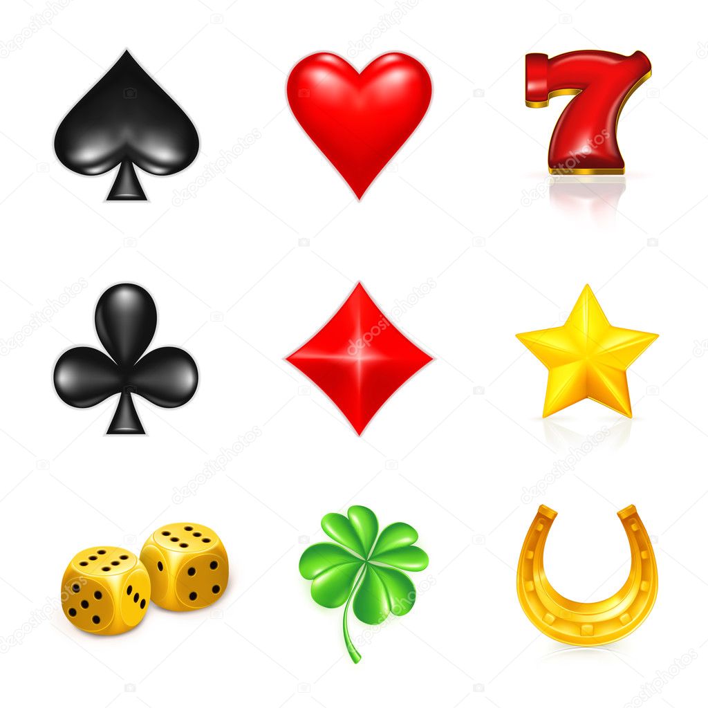 Gambling And Luck, icon set