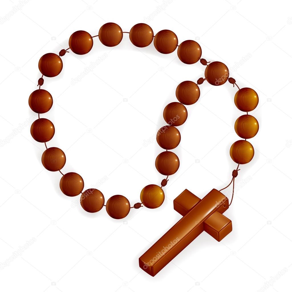 Rosary and Cross, vector — Stock Vector © natis76 #12760055
