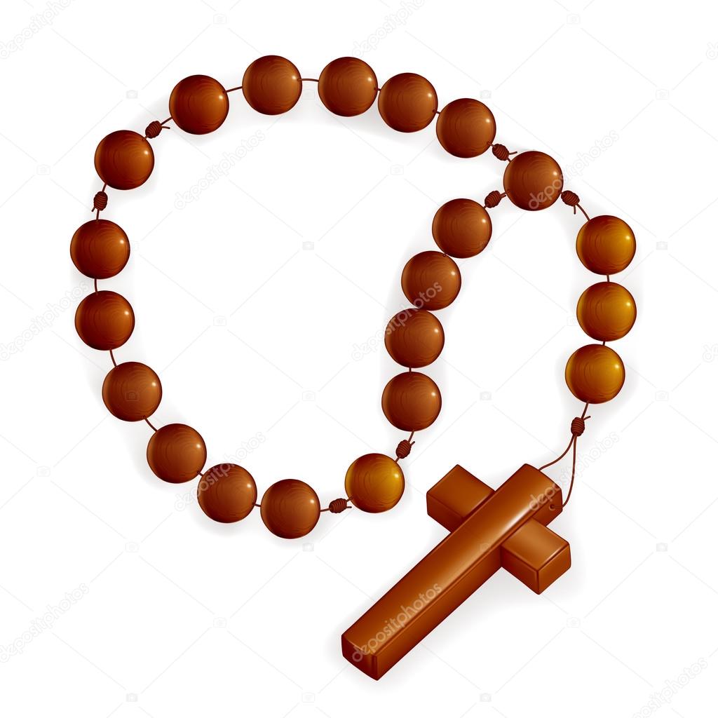 Rosary and Cross, vector