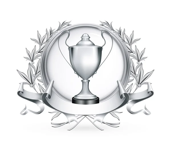 Silber Emblem, Vektor — Stockvektor