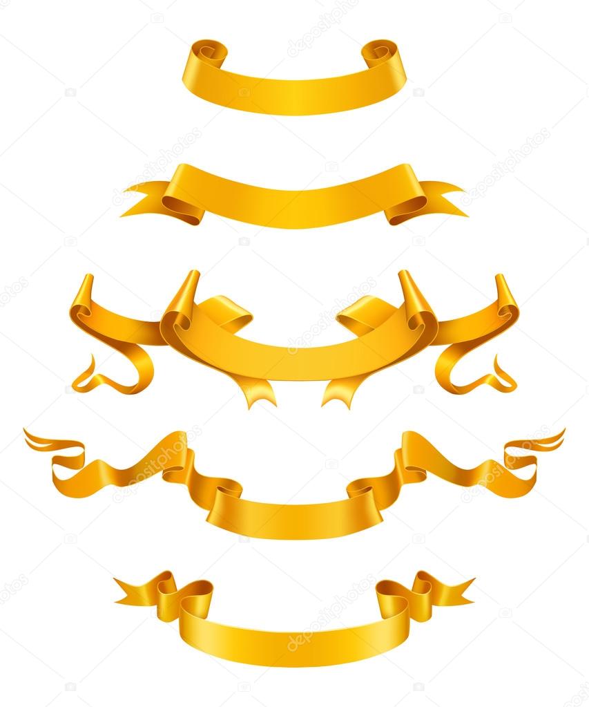 Gold ribbons, vector