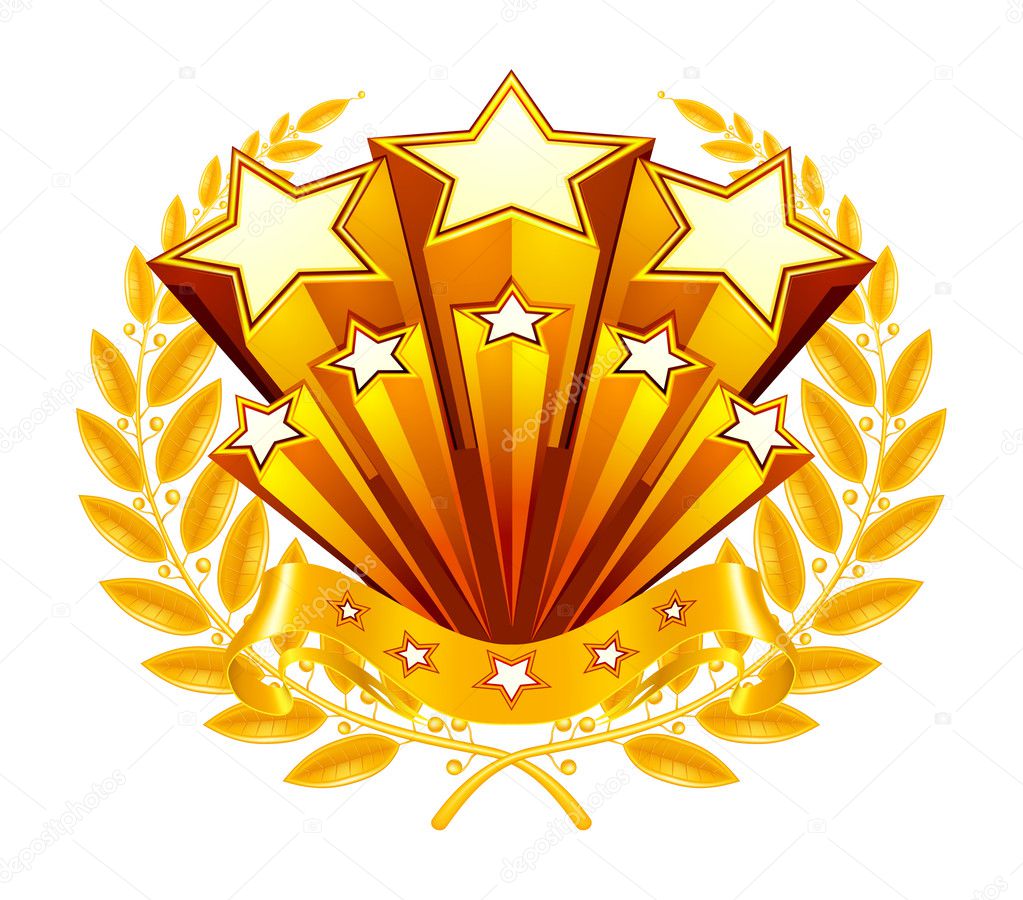 Laurel emblem, vector — Stock Vector © natis76 12779954