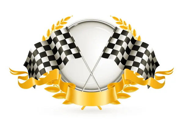 Silber Racing Emblem, Vektor — Stockvektor