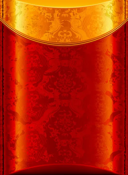 Oro viejo y fondo rojo, vector — Vector de stock