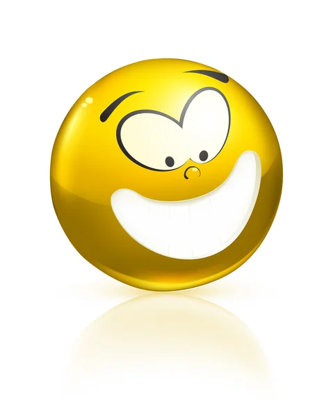 Smiling icon, yellow — Stock Vector