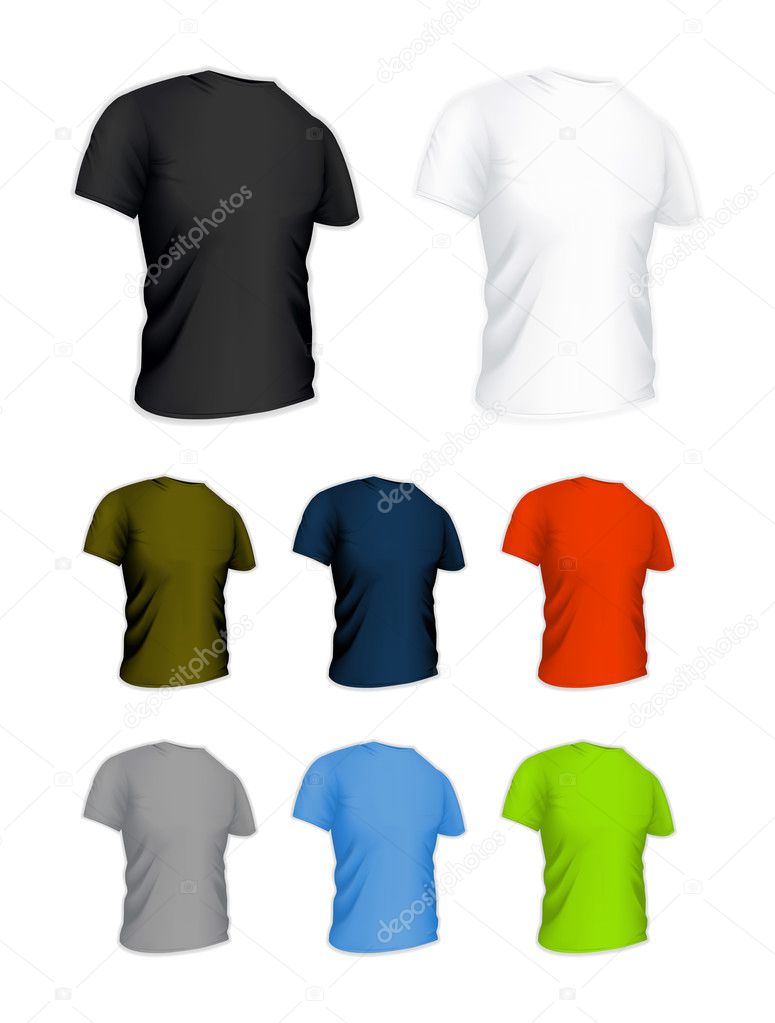 T-shirt on the white, vector set