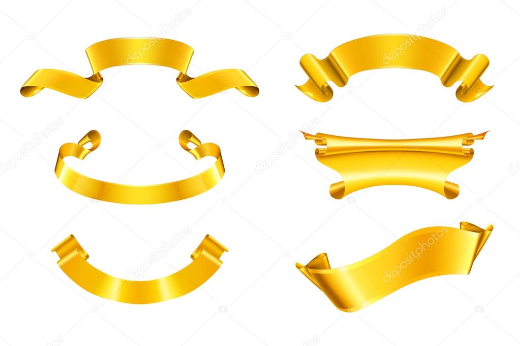 Gold ribbons, set