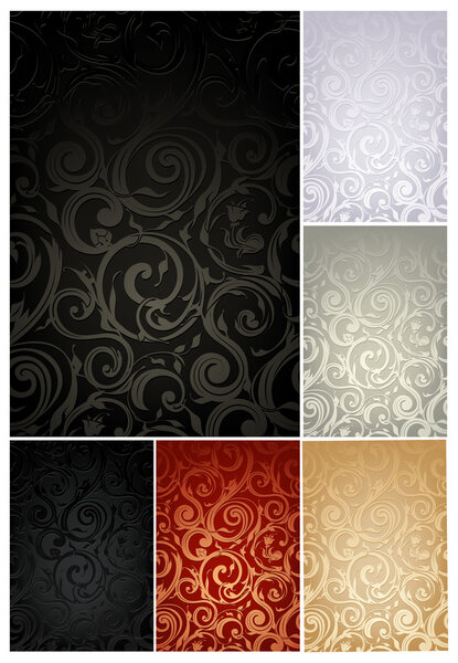 Seamless Wallpaper Pattern, set of six colors
