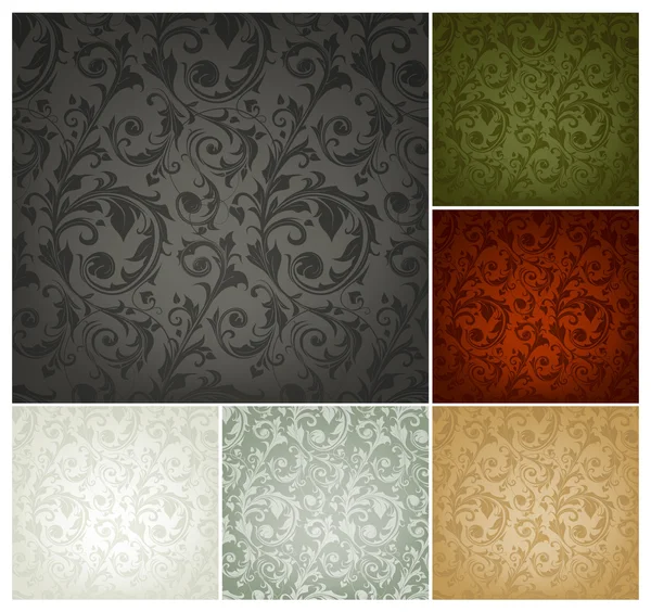 Patrón de fondo de pantalla sin costuras, conjunto de seis colores — Archivo Imágenes Vectoriales