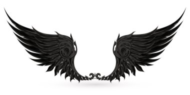 Wings black, eps10 clipart