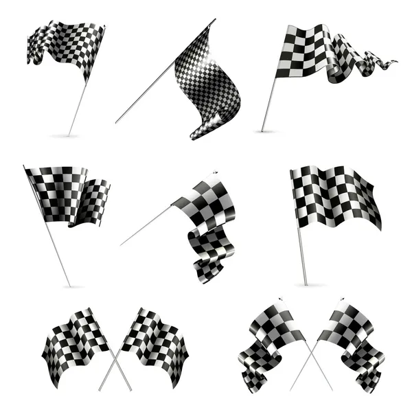 Checkered Flags set — Stock Vector