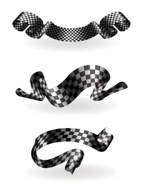 Checkered ribbons set — Stock Vector