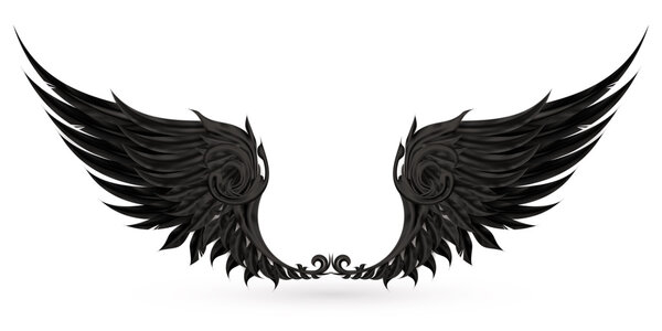 Wings black, eps10