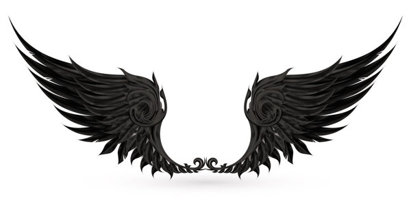 Wings black, eps10