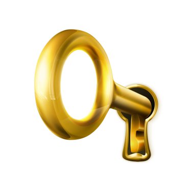 Golden key clipart